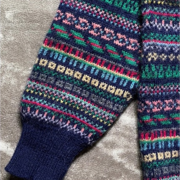 Vintage Laura Ashley Fair Isle Crew Neck Sweater S/M - Picture 6 of 8